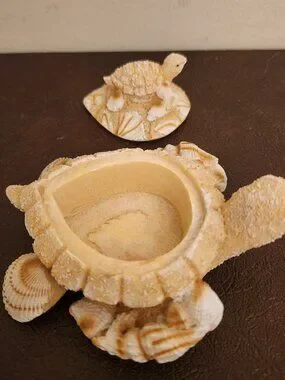 Accents | Vintage Sand Shell Turtle Trinket Box | Poshmark